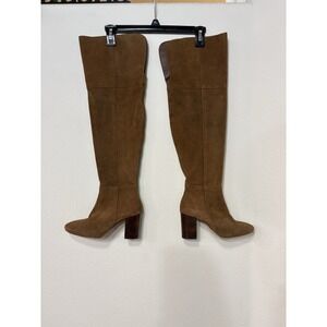 Anthropologie US 6.5 OTK Boot Brown Suede Leather Heel Western Festival Country